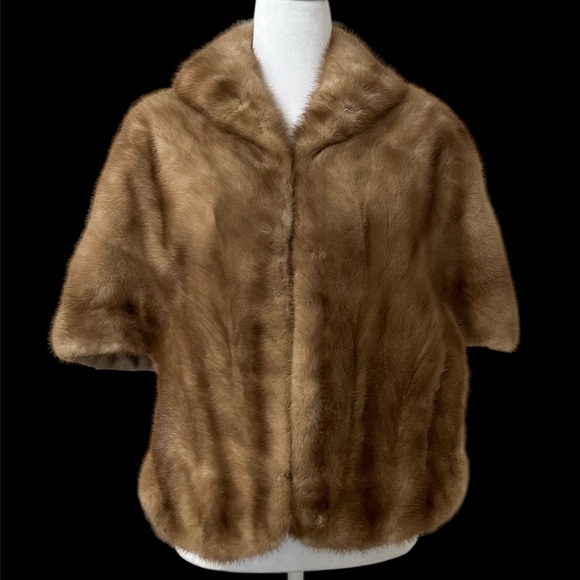 Canadian Fur co. Jackets & Blazers - Vintage Canadian Fur co. Pittsburg PA. wrap coat Golden tan jacket cape. Size S